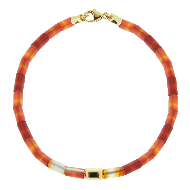 Elegant Necklaces And Bracelets At Limited-Time Offers Black Diamond Ingot on Carnelian Bracelet with Clasp Elegant Necklaces And Bracelets At Limited-Time Offers Black Diamond Ingot on Carnelian Bracelet with Clasp