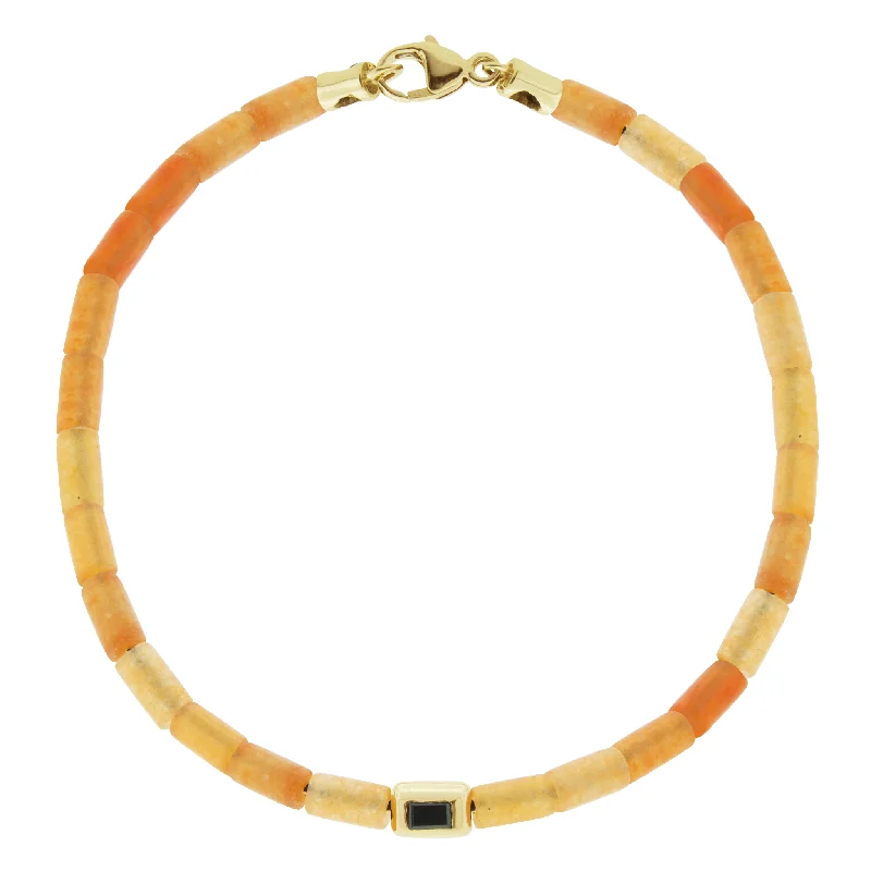 Must-Have Jewelry At Unbelievable Discounts Black Diamond Ingot on Yellow Jade Bracelet with Clasp Must-Have Jewelry At Unbelievable Discounts Black Diamond Ingot on Yellow Jade Bracelet with Clasp