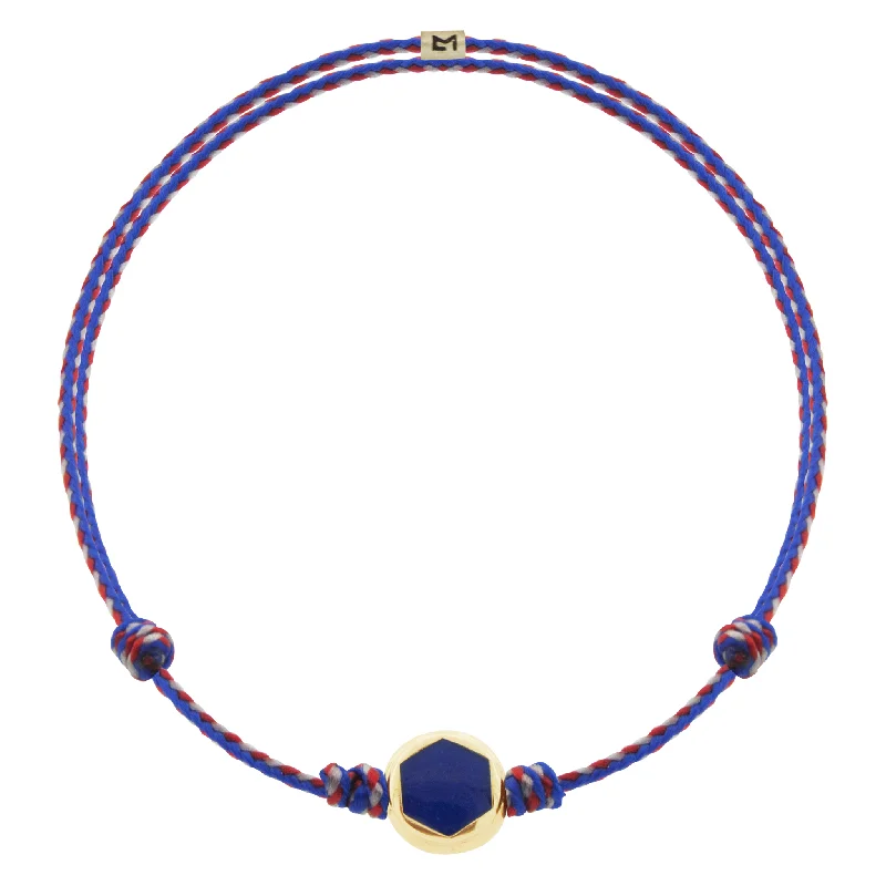 Unmissable Jewelry Sale – Shop Before It's Too Late Blue Enameled Hex Screw Disk on Cord Bracelet Unmissable Jewelry Sale – Shop Before It's Too Late Blue Enameled Hex Screw Disk on Cord Bracelet