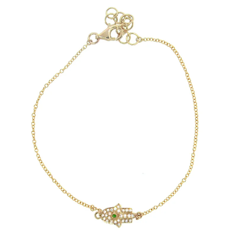 Trending Jewelry Styles Now At Limited-Time Discounts Emerald and Diamond  Hamsa Bracelet