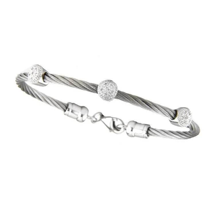 Fashion-Forward Geometric Jewelry For Contemporary Style Diamond Cable Bangle