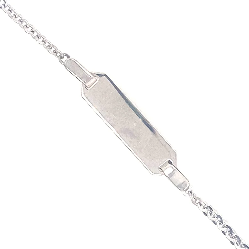 Huge Savings On Premium Jewelry Styles Chain Style ID Bracelet - 14kt White Gold