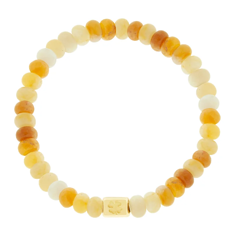 Dazzle In Elegance With Our Biggest Jewelry Sale Clover Ingot on Yellow Aventurine Bead Bracelet Dazzle In Elegance With Our Biggest Jewelry Sale Clover Ingot on Yellow Aventurine Bead Bracelet