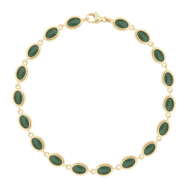 The Perfect Jewelry Piece At The Perfect Price Malachite Cabochon Gold Oval Link Bracelet The Perfect Jewelry Piece At The Perfect Price Malachite Cabochon Gold Oval Link Bracelet