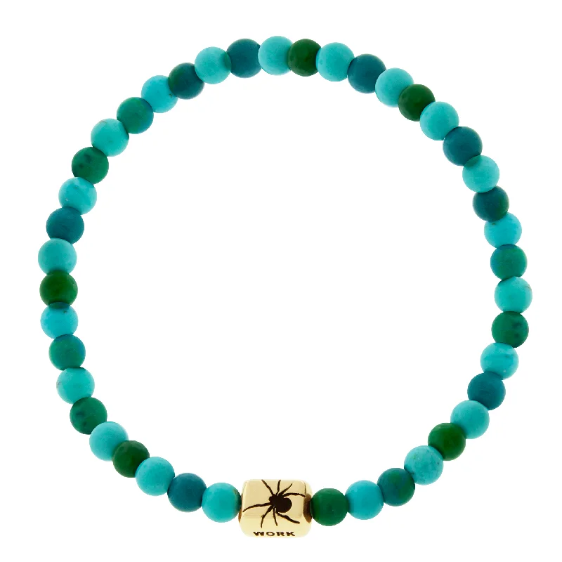Luxury Jewelry Now At Special Promotional Rates CREATE WORK Spider Ingot on Gemstone Beaded Bracelet Luxury Jewelry Now At Special Promotional Rates CREATE WORK Spider Ingot on Gemstone Beaded Bracelet