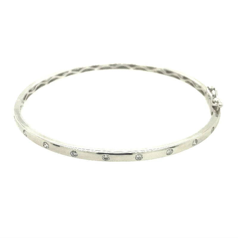 Don't Miss These Dazzling Jewelry Discounts Diamond Accented Brushed Finish Bangle Bracelet Don't Miss These Dazzling Jewelry Discounts Diamond Accented Brushed Finish Bangle Bracelet