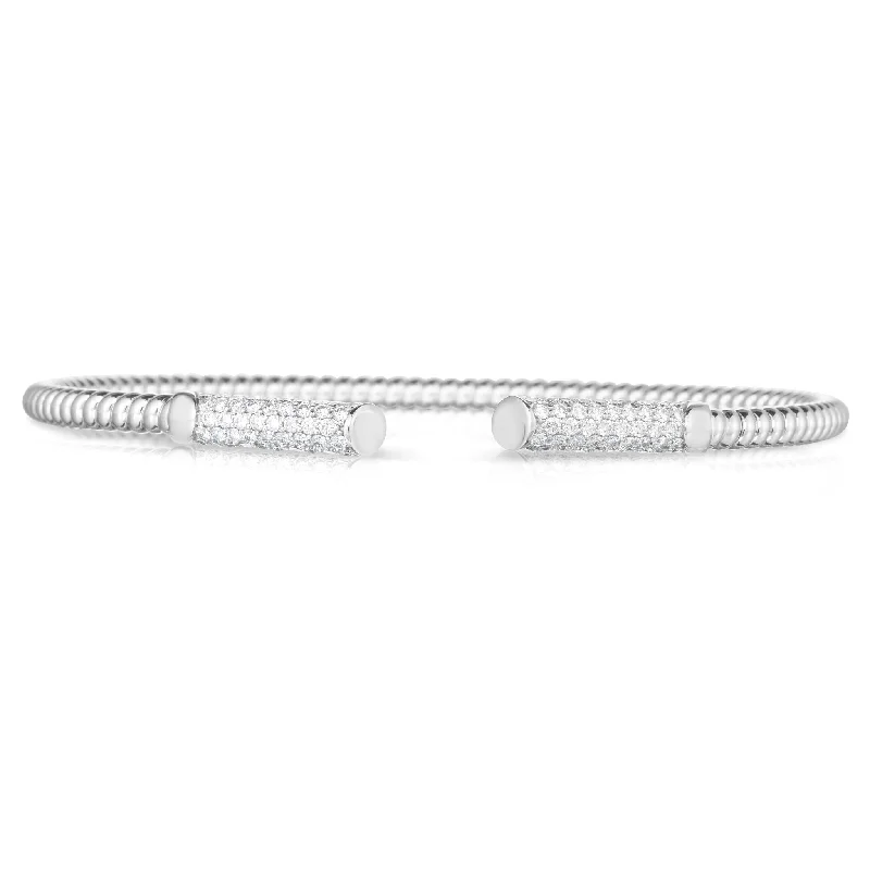Don't Miss Our Biggest Jewelry Sale Of The Season Diamond Accented Textured Design Cuff Bracelet Don't Miss Our Biggest Jewelry Sale Of The Season Diamond Accented Textured Design Cuff Bracelet
