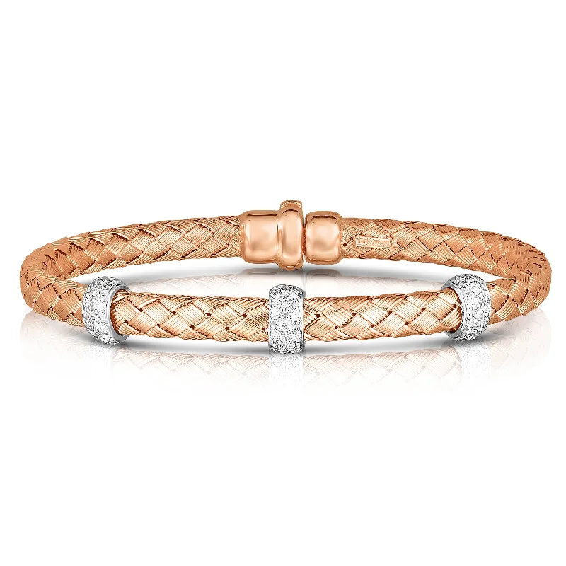 Limited-Stock Jewelry Sale – Once It's Gone, It's Gone Diamond Accented Textured Design Cuff Bracelet