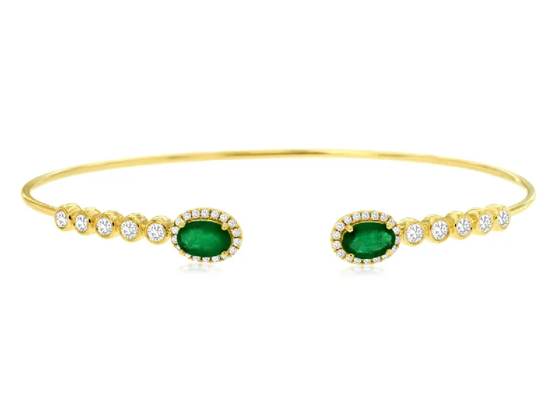 Last Chance To Shop High-End Jewelry At Markdown Prices Emerald and Diamond Accented Cuff Bracelet Last Chance To Shop High-End Jewelry At Markdown Prices Emerald and Diamond Accented Cuff Bracelet