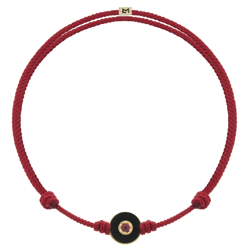 Make Your Outfit Shine With Discounted Jewelry Enameled Gemstone Evil Eye Disk on Red Cord Bracelet Make Your Outfit Shine With Discounted Jewelry Enameled Gemstone Evil Eye Disk on Red Cord Bracelet