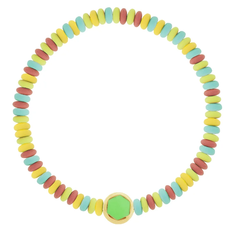 The Biggest Jewelry Sale Of The Year Is Here Enameled Hex Screw Disk on Multicolor Hematite Beaded Bracelet The Biggest Jewelry Sale Of The Year Is Here Enameled Hex Screw Disk on Multicolor Hematite Beaded Bracelet