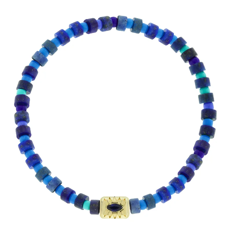 Chic And Stylish Jewelry At Exclusive Prices SEE ALL Eye Ingot with Marquise Blue Sapphire on Bead Bracelet Chic And Stylish Jewelry At Exclusive Prices SEE ALL Eye Ingot with Marquise Blue Sapphire on Bead Bracelet