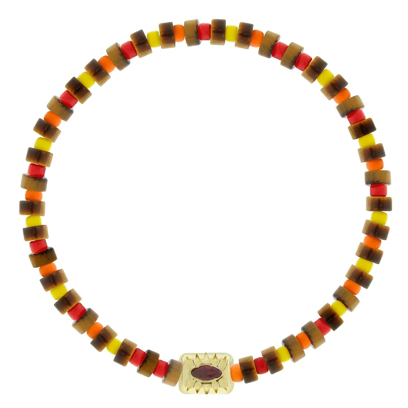 Stunning Jewelry At A Fraction Of The Price SEE ALL Eye Ingot with Marquise Ruby on Bead Bracelet Stunning Jewelry At A Fraction Of The Price SEE ALL Eye Ingot with Marquise Ruby on Bead Bracelet