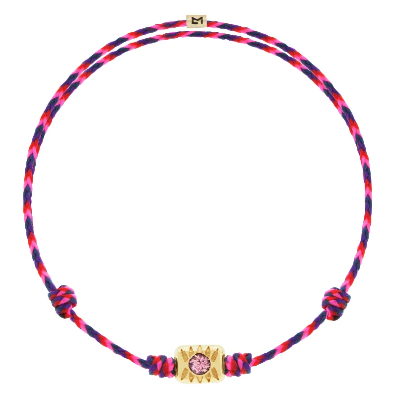 Luxury Jewelry At Unbeatable Discounts Eye Ingot with Pink Sapphire on Cord Bracelet Luxury Jewelry At Unbeatable Discounts Eye Ingot with Pink Sapphire on Cord Bracelet