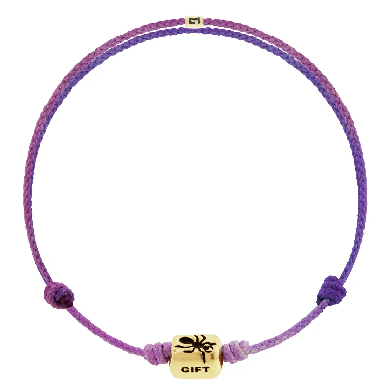 High-Quality Gemstone Jewelry For Special Occasions GIFT HEAVEN Ant Ingot on Purple Ombre Cord Bracelet