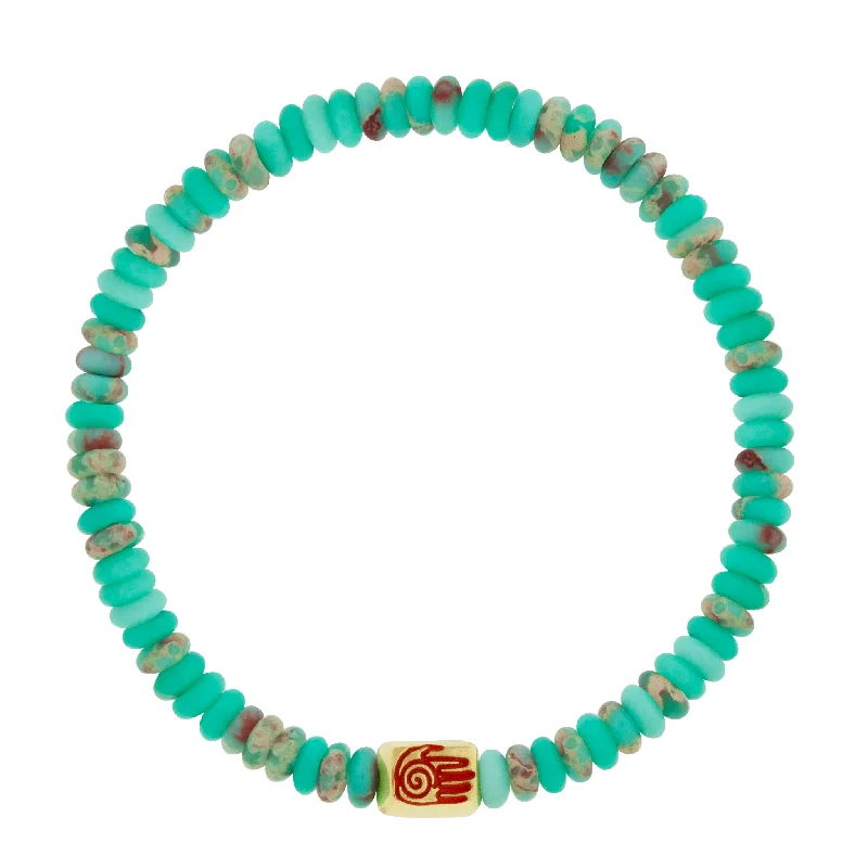 Luxury Jewelry Without The Luxury Price Tag HEALER Ingot on Jasper Glass Bead Bracelet Luxury Jewelry Without The Luxury Price Tag HEALER Ingot on Jasper Glass Bead Bracelet