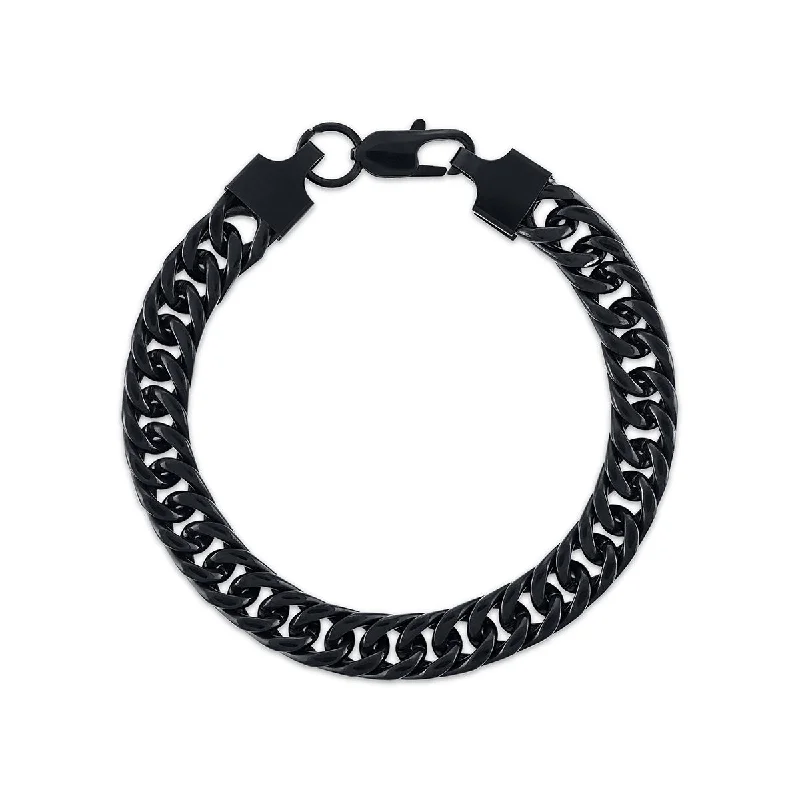 Celebrate With Sparkle – Jewelry Sale Now Live King by Simone I Smith Black 8-inch 10.5MM Curb Bracelet in Stainless Steel Celebrate With Sparkle – Jewelry Sale Now Live King by Simone I Smith Black 8-inch 10.5MM Curb Bracelet in Stainless Steel