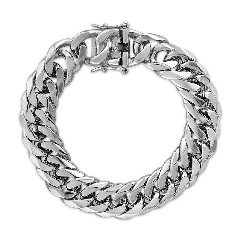 Sparkle More For Less – Jewelry Sale Happening Now King by Simone I Smith Black 9-inch 16MM Spiga Bracelet in Stainless Steel Sparkle More For Less – Jewelry Sale Happening Now King by Simone I Smith Black 9-inch 16MM Spiga Bracelet in Stainless Steel