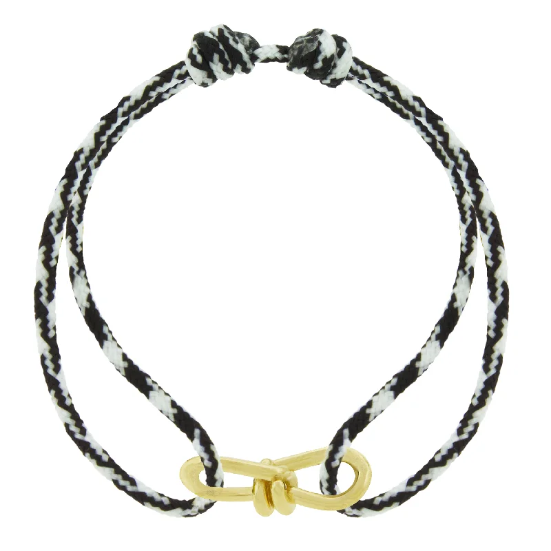 Shop Modern Jewelry Collections With Exclusive Discounts Large Twisted Gold Knot on Cord Bracelet Shop Modern Jewelry Collections With Exclusive Discounts Large Twisted Gold Knot on Cord Bracelet