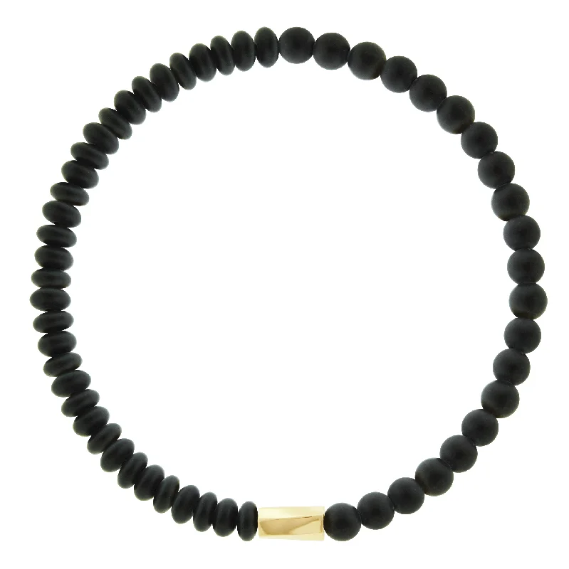 Timeless Elegance Now At Special Discounts Large Twisted Hexagon on Onyx Bead Bracelet Timeless Elegance Now At Special Discounts Large Twisted Hexagon on Onyx Bead Bracelet