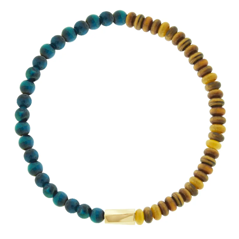 Personalized Jewelry Sale – Unique Gifts At Low Prices Large Twisted Hexagon on Tiger's Eye Bead Bracelet