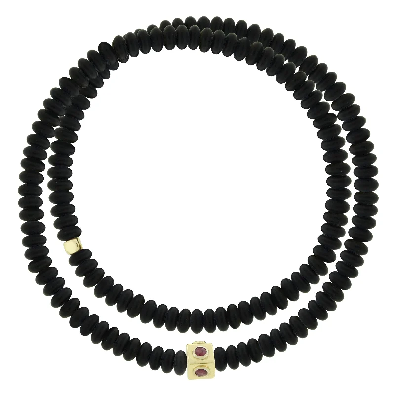 Exclusive Jewelry Markdowns – Limited-Time Offer Lego Cube with Rubies on Double Wrap Onyx Bead Bracelet Exclusive Jewelry Markdowns – Limited-Time Offer Lego Cube with Rubies on Double Wrap Onyx Bead Bracelet