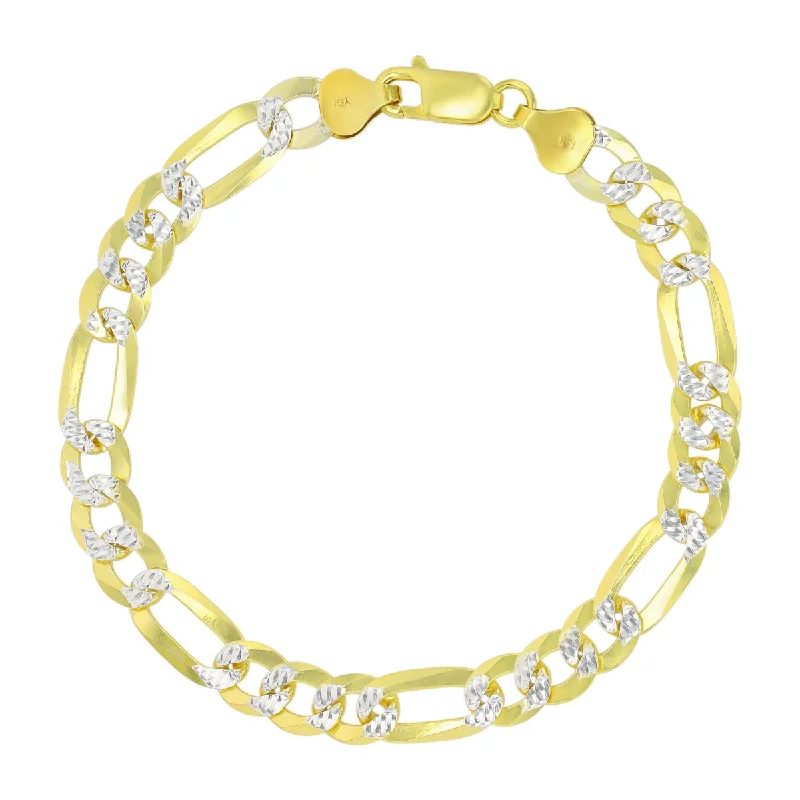 Big Discounts On Elegant Jewelry Collections Luxe Layers 14KT Yellow Gold Plated Sterling Silver 8.25-inch 7.5MM Diamond-cut Pave Figaro Bracelet Big Discounts On Elegant Jewelry Collections Luxe Layers 14KT Yellow Gold Plated Sterling Silver 8.25-inch 7.5MM Diamond-cut Pave Figaro Bracelet
