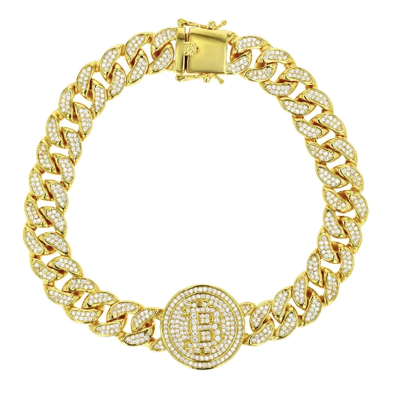 The Perfect Jewelry Piece At The Perfect Discount Luxe Layers 14KT Yellow Gold Plated Sterling Silver Cubic Zirconia 8.5-inch 20MM Bitcoin Bracelet The Perfect Jewelry Piece At The Perfect Discount Luxe Layers 14KT Yellow Gold Plated Sterling Silver Cubic Zirconia 8.5-inch 20MM Bitcoin Bracelet