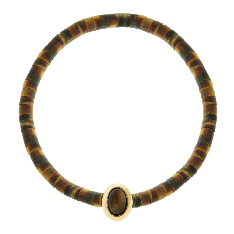 Once-A-Year Jewelry Deals – Shop Before They’Re Gone Oval Tiger's Eye Cabochon Beaded Bracelet Once-A-Year Jewelry Deals – Shop Before They’Re Gone Oval Tiger's Eye Cabochon Beaded Bracelet