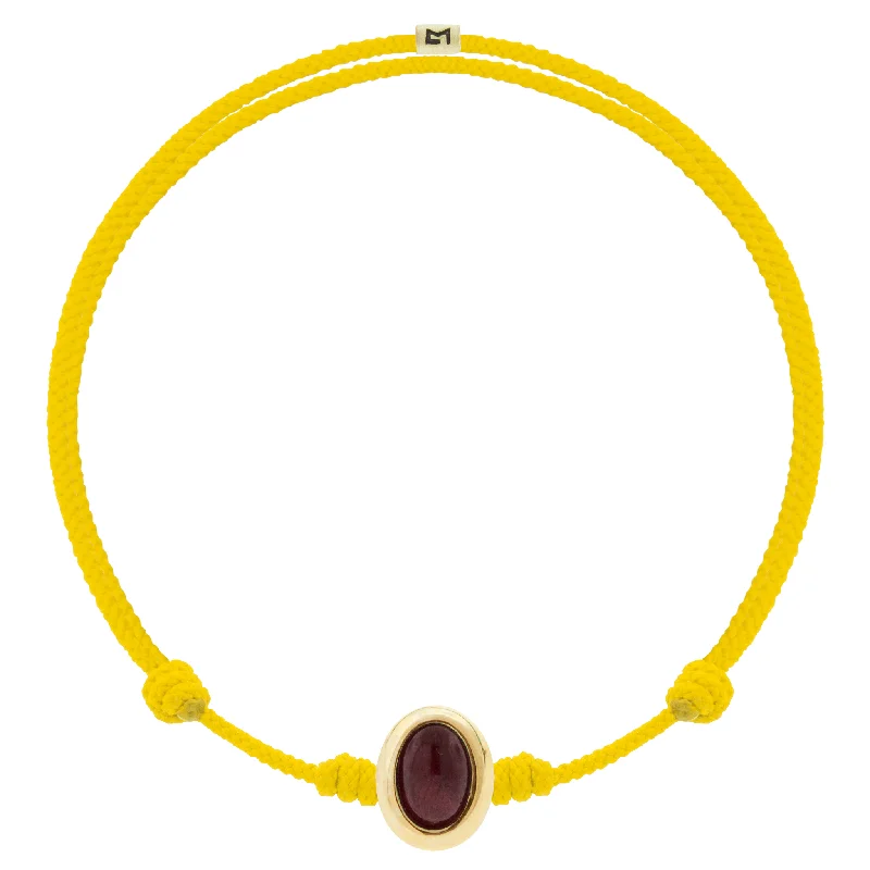 Shop Fine Jewelry With Amazing Deals Oval Tiger's Eye Cabochon on Yellow Cord Bracelet Shop Fine Jewelry With Amazing Deals Oval Tiger's Eye Cabochon on Yellow Cord Bracelet