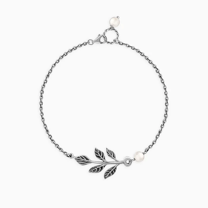 Grab Your Dream Jewelry At The Lowest Prices Oxidised Silver Leaf Bracelet
