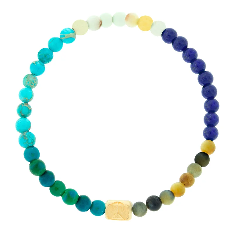 Elevate Your Outfit With Discounted Statement Jewelry Peace Sign Dripping Ingot on Gemstone Bead Bracelet Elevate Your Outfit With Discounted Statement Jewelry Peace Sign Dripping Ingot on Gemstone Bead Bracelet