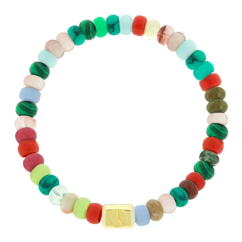 Shop High-Quality Jewelry At Jaw-Dropping Discounts Peace Sign Ingot on Gemstone Beaded Bracelet Shop High-Quality Jewelry At Jaw-Dropping Discounts Peace Sign Ingot on Gemstone Beaded Bracelet