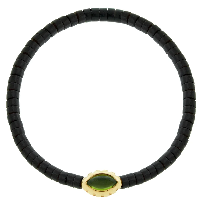 Celebrate Every Occasion With Sparkling Savings Peridot Eye of the Idol Onyx Bead Bracelet Celebrate Every Occasion With Sparkling Savings Peridot Eye of the Idol Onyx Bead Bracelet