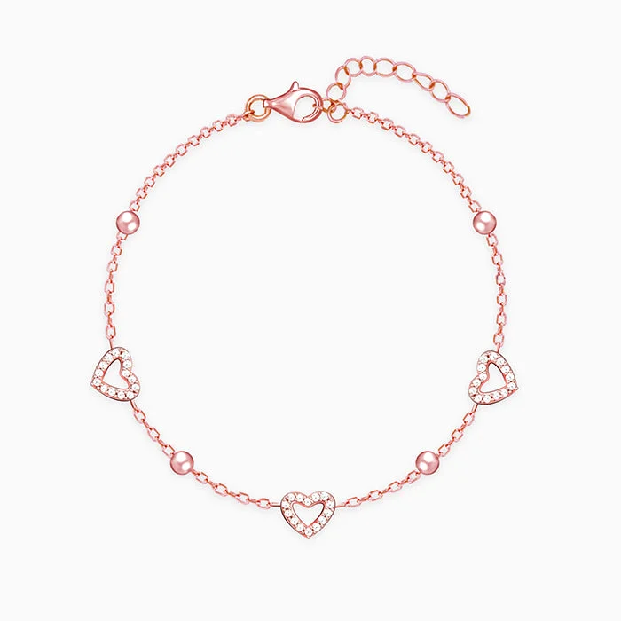 Delicate Crystal Jewelry For Sophisticated Charm Rose Gold Halo Heart Bracelet