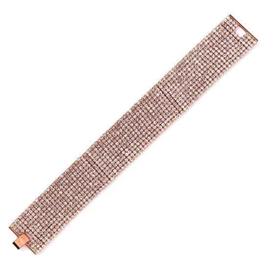 Affordable Luxury Jewelry For Every Occasion Rose-tone Base Metal and Crystal Bracelet