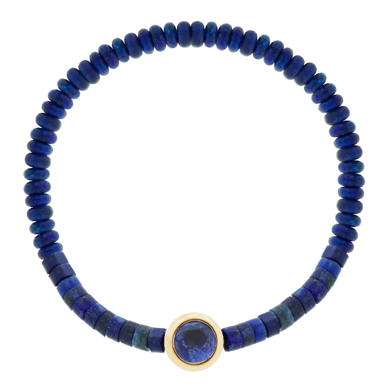 Save On Luxury Jewelry Pieces – Limited-Time Offers Round Blue Sapphire Bead on Lapis Beaded Bracelet Save On Luxury Jewelry Pieces – Limited-Time Offers Round Blue Sapphire Bead on Lapis Beaded Bracelet