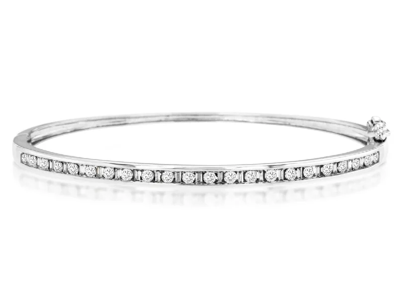Jewelry Sale Bonanza – Grab Your Sparkle Now Round Diamond Bangle Bracelet