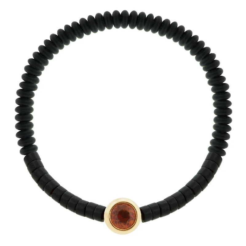 Flash Deals On Fine Jewelry – Shop Before It's Gone Round Orange Garnet Bead on Onyx Beaded Bracelet Flash Deals On Fine Jewelry – Shop Before It's Gone Round Orange Garnet Bead on Onyx Beaded Bracelet