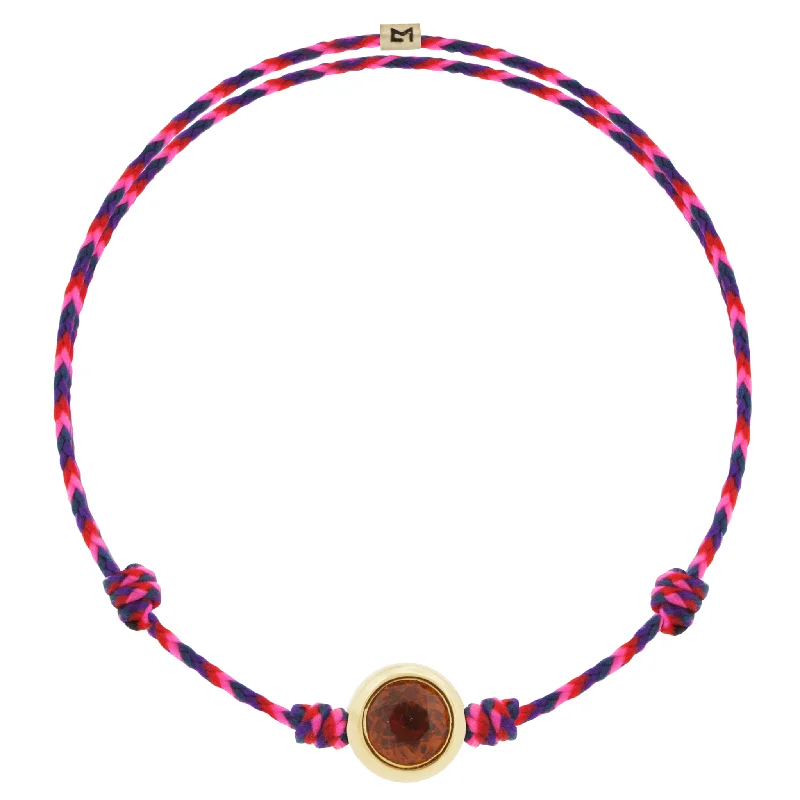 Sparkle More For Less – Jewelry Sale Happening Now Round Orange Garnet on Pink Mix Cord Bracelet Sparkle More For Less – Jewelry Sale Happening Now Round Orange Garnet on Pink Mix Cord Bracelet