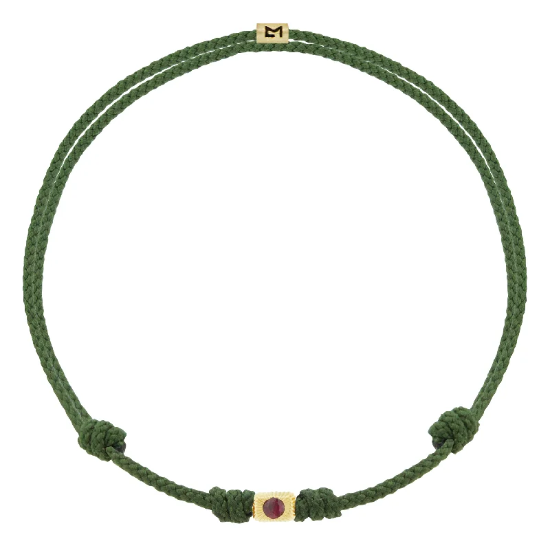 Jewelry Clearance Sale – Final Reductions Ruby Corrugated Ingot on Cord Bracelet