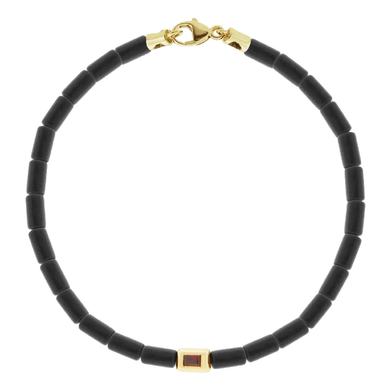 Stunning Jewelry Pieces At The Lowest Prices Ever Ruby Ingot on Onyx Bracelet with Clasp Stunning Jewelry Pieces At The Lowest Prices Ever Ruby Ingot on Onyx Bracelet with Clasp