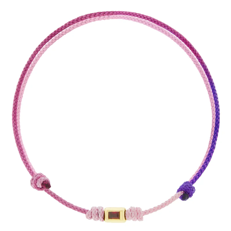 Limited-Stock Jewelry Sale – Shop Before It's Gone Ruby Ingot on Purple Ombre Cord Bracelet Limited-Stock Jewelry Sale – Shop Before It's Gone Ruby Ingot on Purple Ombre Cord Bracelet