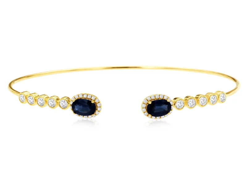 High-Quality Jewelry At A Fraction Of The Cost Sapphire and Diamond Accented Cuff Bracelet High-Quality Jewelry At A Fraction Of The Cost Sapphire and Diamond Accented Cuff Bracelet