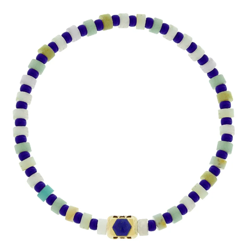 Limited-Stock Jewelry Clearance – Grab Your Favorites Now SHIELD ME Ingot with Lapis Hexagon on Amazonite Bead Bracelet Limited-Stock Jewelry Clearance – Grab Your Favorites Now SHIELD ME Ingot with Lapis Hexagon on Amazonite Bead Bracelet