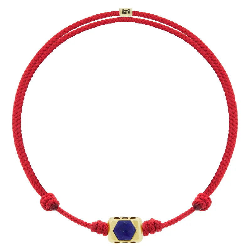 Best-Selling Jewelry Now Available At Special Deals SHIELD ME Ingot with Lapis Hexagon on Red Cord Bracelet Best-Selling Jewelry Now Available At Special Deals SHIELD ME Ingot with Lapis Hexagon on Red Cord Bracelet