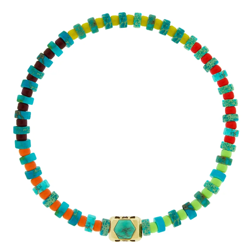 Elegant Jewelry At Unbeatable Offers – Shop Before It's Gone SHIELD ME Ingot with Turquoise Hexagon on Beaded Bracelet Elegant Jewelry At Unbeatable Offers – Shop Before It's Gone SHIELD ME Ingot with Turquoise Hexagon on Beaded Bracelet