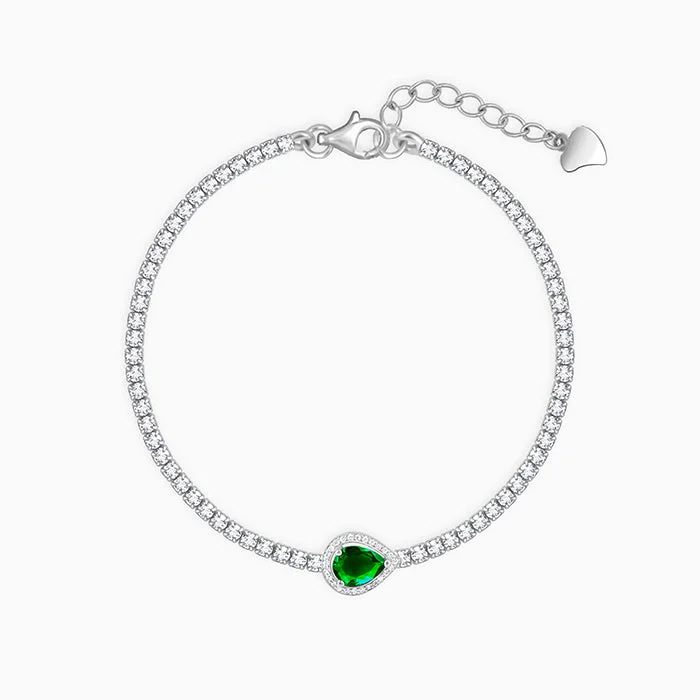 Discounted Jewelry For A Glamorous Look Silver Bliss of Green Tennis Bracelet