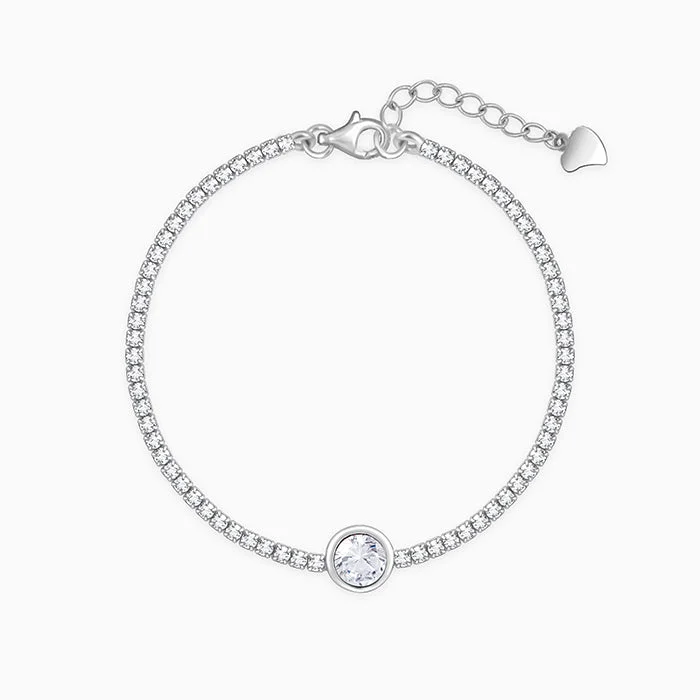 Exclusive Jewelry Offers – Sparkle For Less Silver Circle of White Tennis Bracelet