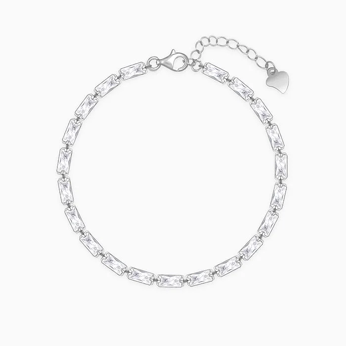 Personalized Jewelry At Special Discount Rates Silver Parade of Baguette Bracelet